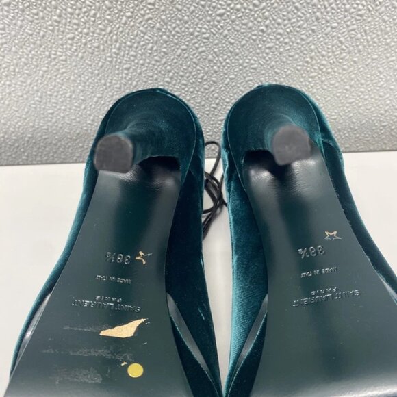 NEW SAINT LAURENT Velluto Master Platform Heels – Women’s Size 8.5 – Emerald - Picture 10 of 10